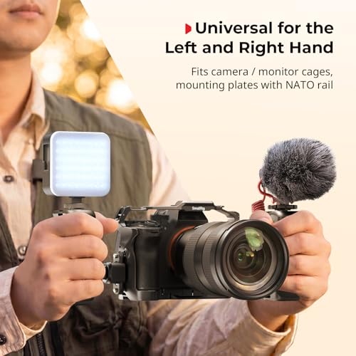 SmallRig Aluminum Camera Side Handle with NATO Clamp, Universal Ergonomic Side Handgrip with 36mm Vertical Adjustment, NATO Rail Included - style: NATO Side Handle