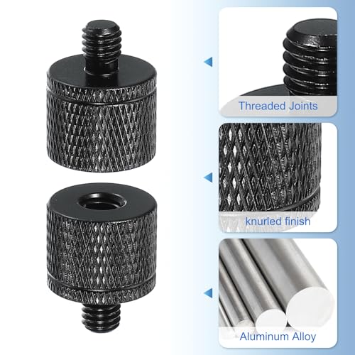PATIKIL Tripod Screw Adapter 1/4" Female to M6 Male, 2 Pcs Tripod Nut Connectors Camera Mount Screw Camera Double Head Converter for Microphone Holder Magic Arms Accessories, 20 mm - size: 1/4" Female to M6 Male,20 mm