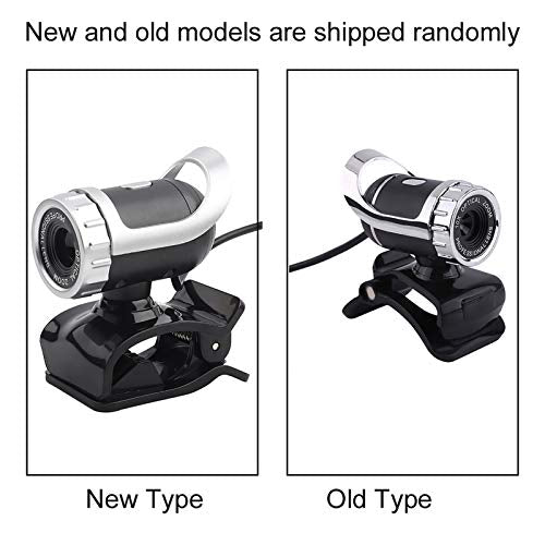 Webcam Camera, USB 2.0 12M Pixels Clip-on Webcam PC Camera with 360° Rotating Stand and Built-in Microphone for Desktop or Laptop (Silver)