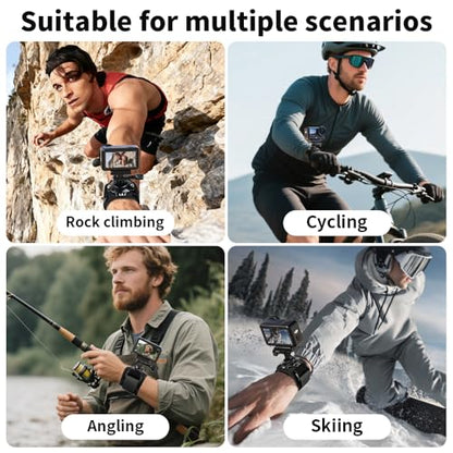 Wrist Strap Mount, 360° Rotating Arm Mount Strap Compatible with GoPro Hero 13/12/11/10/9/8/7//6/5 Black,DJI Action 6/5 pro/4/3,Insta 360 ONE R,AKASO/Campark and More Action Cameras