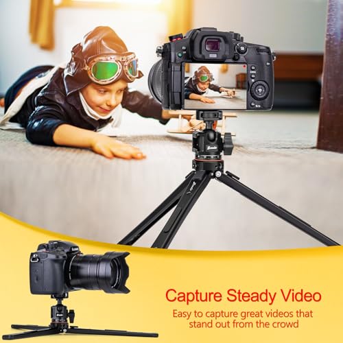 Zeadio Universal Heavy-Duty Metal Tripod Kit, with 360° Ball Head, Phone Holder & Action Camera Adapter – Compatible with iPhone/Andriod Phones,Camera, Gimbal, Vlogging, and Travel etc - style: Standard Ball Head