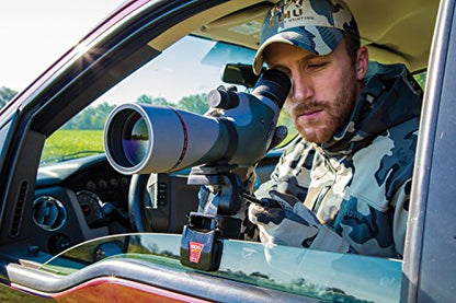 BOG SSA, Spotting Scope Adaptor with Padded Car Window Clamp, Adjustable Pan / Tilt Tension Handle, Universal Accessory Plate Attachment, and Bubble Level for Hunting, Spotting, Scouting, and Outdoors - style: Spotting Scope Adapter