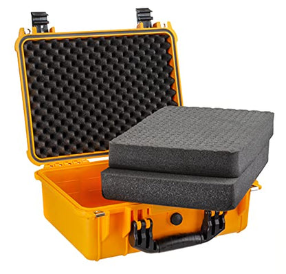 Eylar Standard 16" Gear, Equipment, Hard Camera Case Waterproof with Foam TSA Standards - color: Yellow