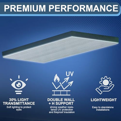 Pushglossy 4 Pack 23.75" X 47.75" X 0.2" Fluorescent Light Covers Classroom Office Diffuser Panels for 2x4ft Drop Ceiling Light Fixture Polycarbonate Replacement Cover for Hospital Home (Clear Black) - color: Clear Black
