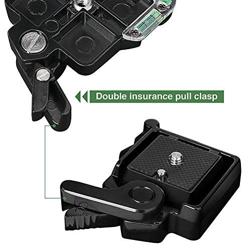 Konsait Camera Camcorder Tripod Monopod Ball Head QR-40 Quick Release Plate Clamp Adapter with Plate Double Insurance Button for DSLR Camera Tripod Ball Head