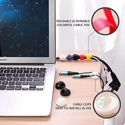 Cable Management Box Large - Wooden Grain Cable Organizer Box to Hide Wires&Power Strips,TV&Desk Computer Wires,with Cable Clips&Reusable Cable Ties for Home&Office(Black) - color: Wooden Black