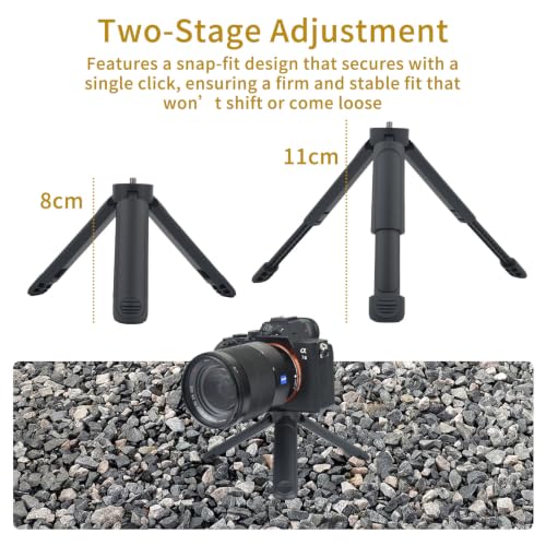 UTEBIT Extendable Mini Camera Tripod 2-Level Height Adjustable Universal Small Table Tripod with 1/4 Inch Screw Lightweight Foldable Compact Tabletop Stand for Video Photography Live Streaming