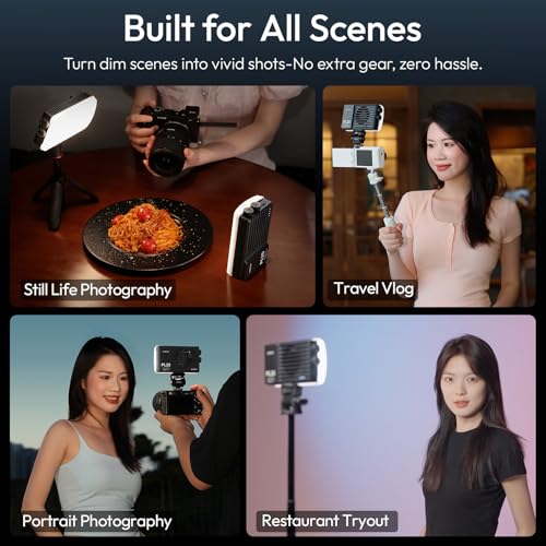 ULANZI PL25 Video Light, 25W LED Camera Light Mini Panel Bi-Color for DSLR Photography, 3200Lux, CRI≥96 2700K-6500K, 2000mAh Rechargeable Portable On-Camera Lighting for Photo, Video, YouTube, Vlog