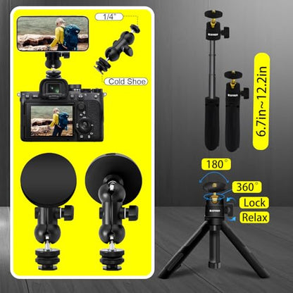 HA-W08 Magnetic Selfie Stick Wireless Charging Tripod Magnetic Wireless Charging Mount Desktop Smartphone Extension Tripod Magnetic Holder w Magic Arm compatibel for iPhone 15/14/13/12