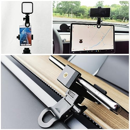 2 Pack Monitor Camera Mount Clamp Clip Screen LCD Display Top Fill Light Flash Holder Webcam Stand with 1/4 Screw Universal Connector for Phone Tripod Tablet Video Live Stream