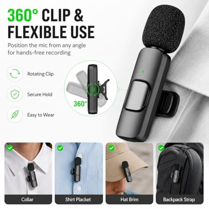 USB C Mini Lavalier Microphone for iPhone 15 16 and Android Devices