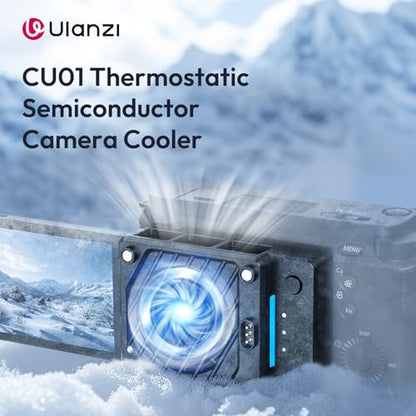 ULANZI CU01 Camera Cooler Kit, for DSLR & Mirrorless, Semiconductor Cooling Fan: 3000mAh Magnetic Rechargeable Battery, 3 Speeds, Auto Temp Control for Video Recording (Battery+Cooler)