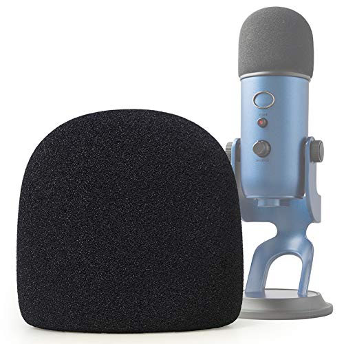 Microphone Foam Mic Windscreen Cover for Blue Yeti, Yeti Pro Microphones, Blue Yeti Pop Filter Wind Shield by SUNMON (Black) - color: Blue Yeti Pop Filter