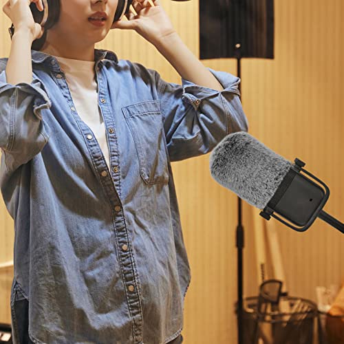 Geekria for Creators Furry Windscreen Compatible with Elgato Wave:1, Wave:3 Mic DeadCat Wind Cover Muff, Fluff Cover Windshield, Wind Noise Reduction (Grey / 2 Pack)