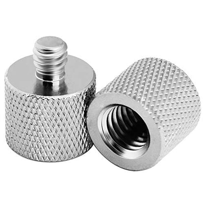 3/8 to 1/4 Adapter, 3/8"-16 Female to 1/4"-20 Male Thread Adapter for Camera Monitor, Mic Stand,Tripod - 2 Pack - color: 14 Male / 38Female