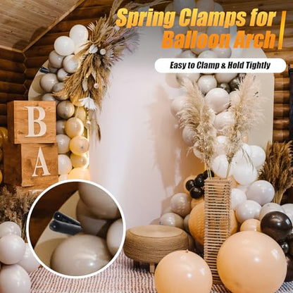 RELBRO Spring Clamps, 3.5 Inch Small Plastic Clips for Balloon Arch Backdrop Craft Decoration, Heavy Duty, Black, 10 Pcs - size: 3.5 Inch