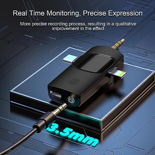 Wireless Lavalier Microphone 3-in-1 Wireless Clip-on Mic Transmitter and Receiver (2 Transmitters, 1 Receiver)