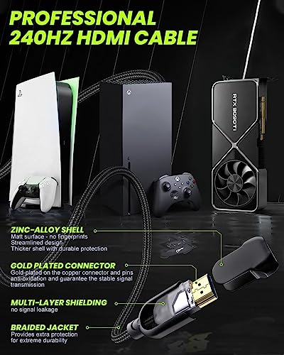 8K HDMI 2.1 Cable 6.6ft 48Gbps, Ultra High Speed HDMI Cable, 4K HD 120Hz 144Hz 2K 240Hz Gaming HDMI Cable 2.1 Certified, eARC HDCP 2.2&2.3 HDR 10+ Dolby Compatible with PS5/Xbox Series X/Apple TV 4K - color: Grey, size: 6.6 feet 8K