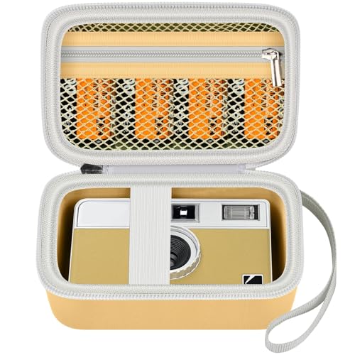 Digital Camera Case Compatible with KODAK EKTAR H35 H35N Half Frame Film Camera, Storage Holder Organizer for Kodak Ultra F9 M35 M38 Paper Shoot kamera, 35mm Film Rolls (Box Only) - Yellow - color: Yellow, size: L