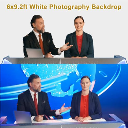 UTEBIT 6X9FT White Background for Photography Photo Booth Backdrops for Photoshoot Backgrounds Screen Video Recording Parties Curtain, Low Temperature Ironing to Remove Wrinkles - size: 6x9FT