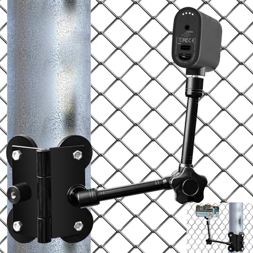 Magnetic Camera Fence Mount for Mevo Start/GoPro / Insta360 / DJI OSMO Pocket 3 / iPhone, Two 1/4"-20 Mount Points Camera Magnet Fence Holder for Recording Baseball/Softball/Tennis Games - style: One Magic Arm