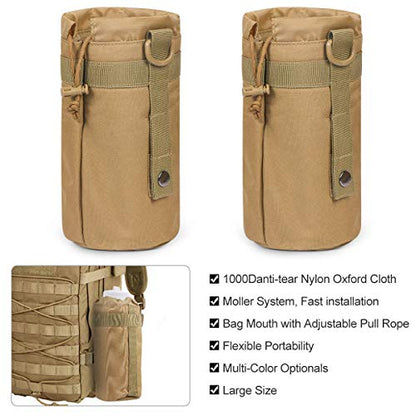 3 Pack Molle Pouch Combo Water Bottle Pouch Holder Tactical Molle Pouches Compact Utility Waist Bag Pack - color: Combo A:Khaki