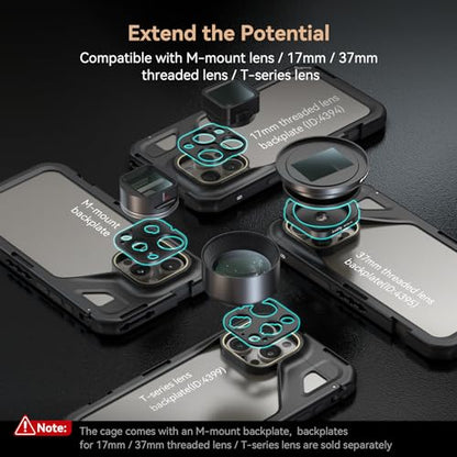 SmallRig Dual Handheld Phone Cage Kit for iPhone 15 Pro Max, Mobile Video Rig Cage Kit with Wireless Quick Release Dual Handles for Video Recording/YouTube/Live Streaming/Vlog