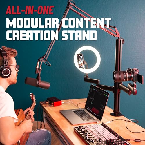 Gator Frameworks ID Series All-in-One Content Creator Tree with Light, Mic & Camera Attachments, Accessory Extentions Available (GFW-ID-CREATORTREE)
