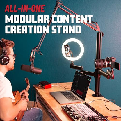 Gator Frameworks ID Series All-in-One Content Creator Tree with Light, Mic & Camera Attachments, Accessory Extentions Available (GFW-ID-CREATORTREE)
