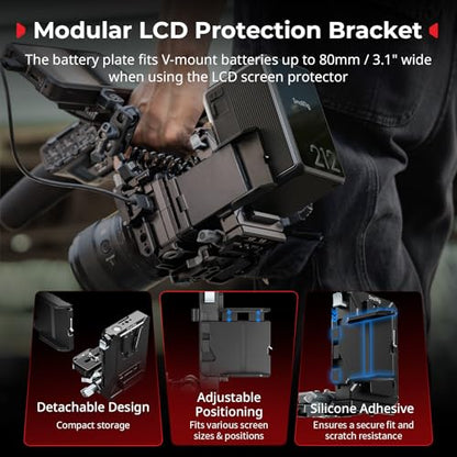 SMALLRIG Upgraded V Mount Battery Plate Kit, w/ QR Plate for Arca, LCD Screen Protector & Cable Clips, D-Tap & USB-C Supply, All-in One Camera Video Rig for Mirrorless/DSLR, for NEEWER V Mount Battery - style: Plate Kit for Arca