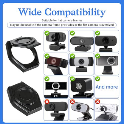 2 Pack Universal Webcam Cover, Desktop Computer Camera Privacy Cover Lens Shutter Cap Hood Plastic Streaming Web Camera Covers Clip for Laptop, Computer Black