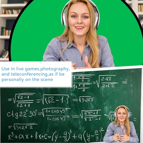 Portable Green Screen Chair with Stand 57 inch Double Sided Chroma Key Backdrop for Zoom/Streaming, Foldable Green Background for Photography, Video Chats, Gaming & Meetings