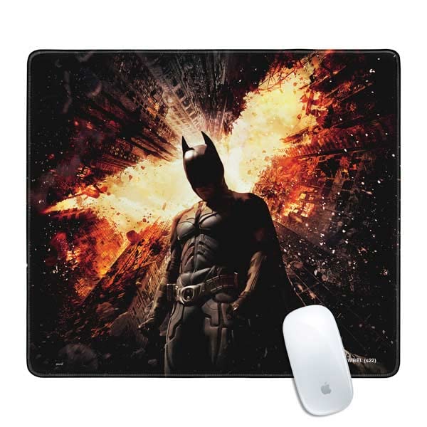 Skinit Medium Gaming Mouse Pad - Officially Licensed The Dark Knight Rises Design with Stitched Edges, Waterproof, Non-Slip Rubber Base, Desk Mat for Keyboard & Mouse, 17.7" x 15.75" inches - color: Black - DRKNTR02, size: 17.7" x 15.75"