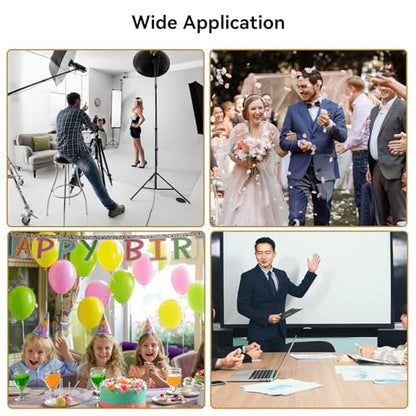 UTEBIT 5x6.6 ft T-Shape Backdrop Stand, with 5 Clip Clamps & Carry Bag | Portable Backdrop Stand Adjustable Photo Green Screen Back Drop Stand for Party, Photography Videography Studio - size: 6.6x5ft