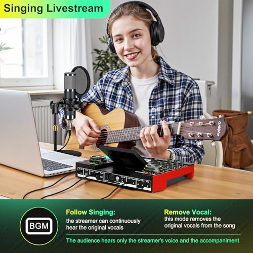 neculogy G10 Podcast Equipment Bundled with Audio Mixer Integrated Podcast Production Studio, Equipped with P15 Microphone, Used for Live Streaming, Podcast Recording PC,YouTube Recording