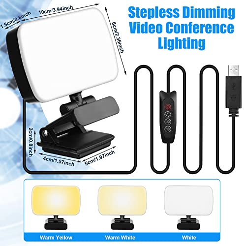 Yahenda 2 Pack Video Conference Lighting Panel Soft Light for Computer with Clip Webcam Light with 3 Modes Laptop Light for Online Meeting Live Streaming Video Call Classroom Selfie