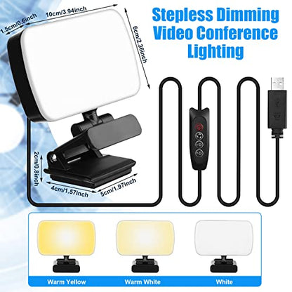 Yahenda 2 Pack Video Conference Lighting Panel Soft Light for Computer with Clip Webcam Light with 3 Modes Laptop Light for Online Meeting Live Streaming Video Call Classroom Selfie