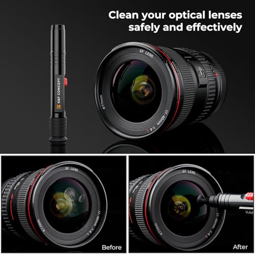 K&F CONCEPT Professional Lens Cleaning Pen*3 with Soft Brush, Carbon Head Lens Cleaning Pen Compatible with Canon, Nikon, Pentax, Sony Digital Camera Cleaning,AR VR Glasses Cleaning