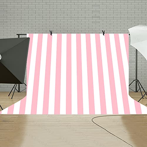 10x10ft Pink Stripes Backdrop Pink Girl Theme Backdrop Adult Lovers Artistic Portrait Background Taking Photos of Children Birthday Party Fabric KU230 - color: Pink, size: 10x10FT