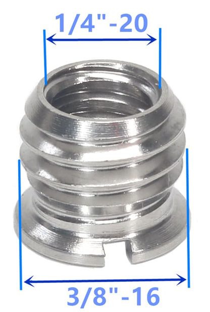 Stainless Steel 1/4"-20 Female to 3/8"-16 Male Convert Screw Adapter (6pcs, 8mm) - color: 6pcs, size: 8mm