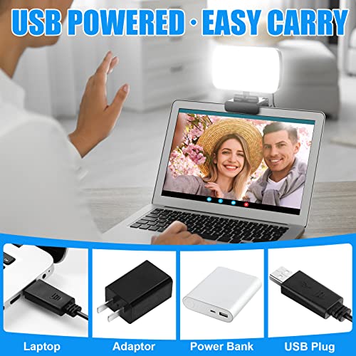 Yahenda 2 Pack Video Conference Lighting Panel Soft Light for Computer with Clip Webcam Light with 3 Modes Laptop Light for Online Meeting Live Streaming Video Call Classroom Selfie