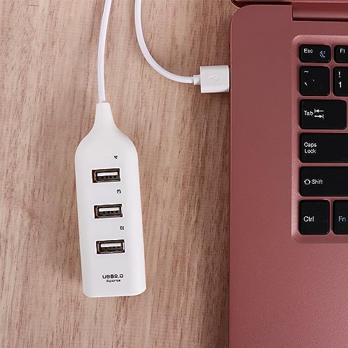 Vctitil 2pcs 4 Port USB 2.0 Hub Mini 4 Port Power Adapter USB Splitter Computer Accessories 4-Port Notebook Receiver Multiple Expander(Black&White)