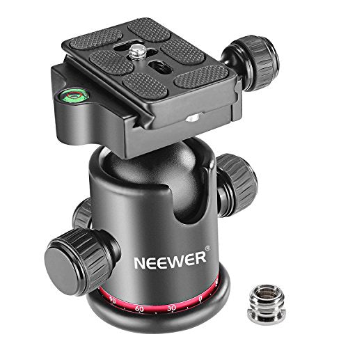 Neewer Professional Metal 360 Degree Rotating Panoramic Ball Head with 1/4 inch Quick Release Plate and Bubble Level,up to 17.6pounds/8kilograms,for Tripod,Monopod,Slider,DSLR Camera,Camcorder - style: GM-MT(Red)