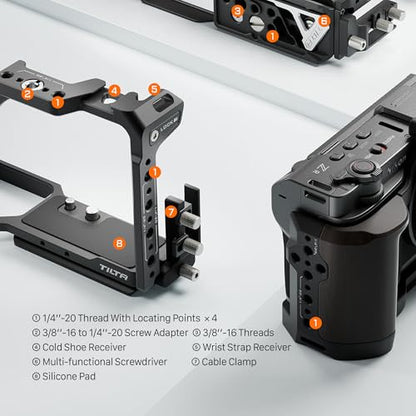 Tilta Full Camera Cage Compatible with Nikon ZR | Modular Full or Half Cage | ARCA Bottom Plate, Cable Clamp | Cold Shoe Receiver, M3, 1/4"-20 and 3/8"-16 Mounting Points | Black - size: Full Cage