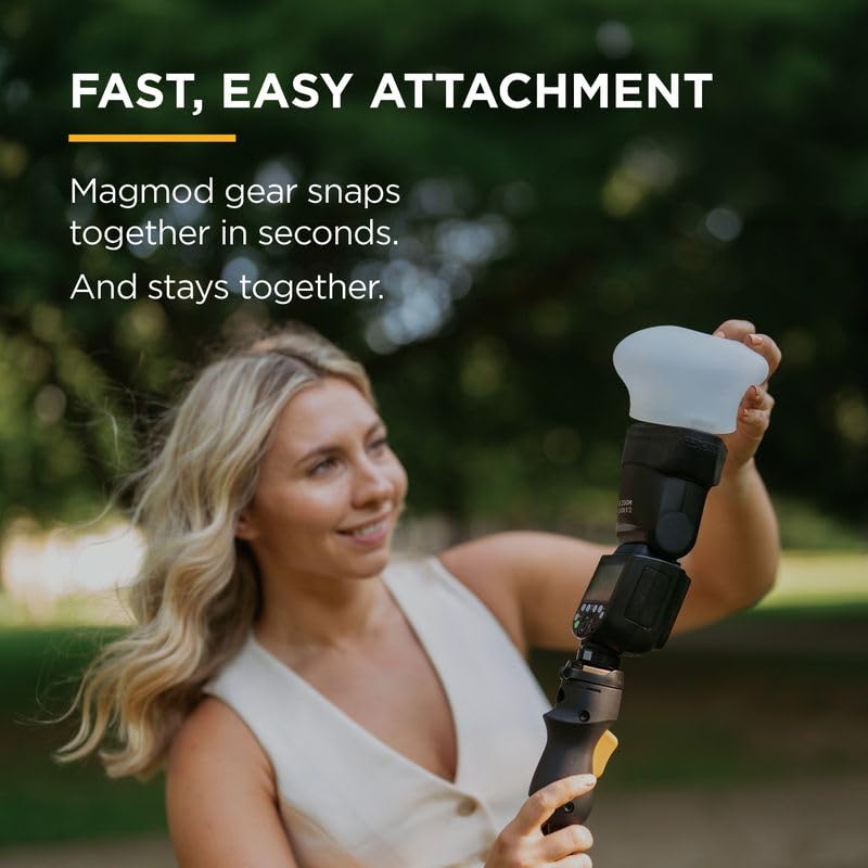 MagMod MagSphere 2 & MagGrip 2 Bundle, Modular Lighting Control System | MagSphere 2 and MagGrip 2 Kit, Magnetic Flash Diffuser for On-Camera Photography, Fits 99% of Speedlites, Quick Setup