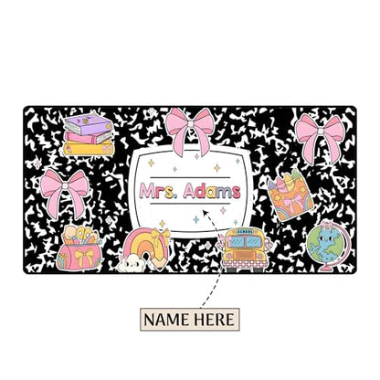 Personalized Teacher Composition Book Deskmat, Composition Book Classroom Decor, Customized Desk Mat for Teachers, Computer Mat Teacher Appreciation Gift, Teachers Desk Decorations - style: Style 4