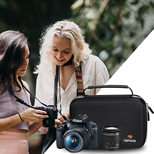 Aproca Case Compatible with Canon EOS Rebel T7, R50, R6 Mark II, R100, R50 V, R8, T6, R10, SL3, R5 Mark II, 5D Mark IV, R7, 90D, R5, T100 Camera, Portable Bag for Accessories (Case Only) - color: Black