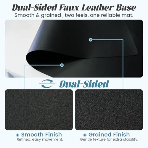 JJPRO Dual-Layer Black Dry Erase Desk Mat,Large Multi-Use Dry Erase Desk Calendar,Dry Erase Desk Pad,Double-Sided Faux Leather Desk Pad,Reusable Large Mouse Pad for Office, Home-16"x34" - color: Black