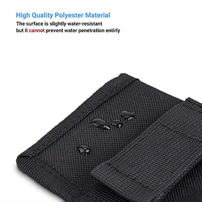 DSLR Battery and Memory Card Holder Pouch (3 Pockets) - Camera SD CF XQD Card Storage Case for AA, LP-E6, LP-E10, LP-E12, LP-E17, EN-EL14, EN-EL15, NP-FW50, NP-F550, NP-FZ100 Batteries - size: 2 Battery Slots + 1 Zipped Pockets