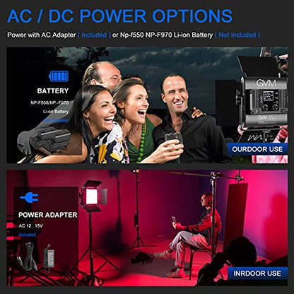 GVM RGB Video Lighting, 360° Full Color Led Video Light with APP Control, 3 Packs 850D Photography Lighting Kit CRI 97, YouTube, Aluminum Alloy Shell - size: 3 packs